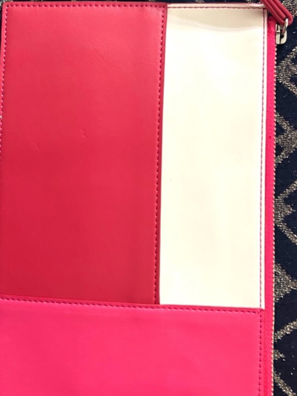 Vera Bradley Vibrant Pink , White and Red Leather Wristlet NWOT - Picture 7 of 9